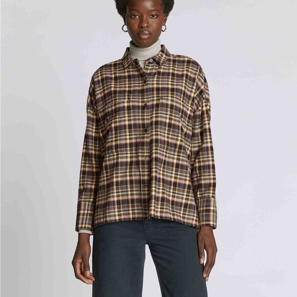 Everlane The Boxy Flannel Beech Plaid Size XS NWT - Picture 2 of 8
